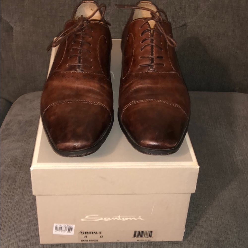 Santoni ‘Orrin’ Dark Brown (Size 8D) Oxford